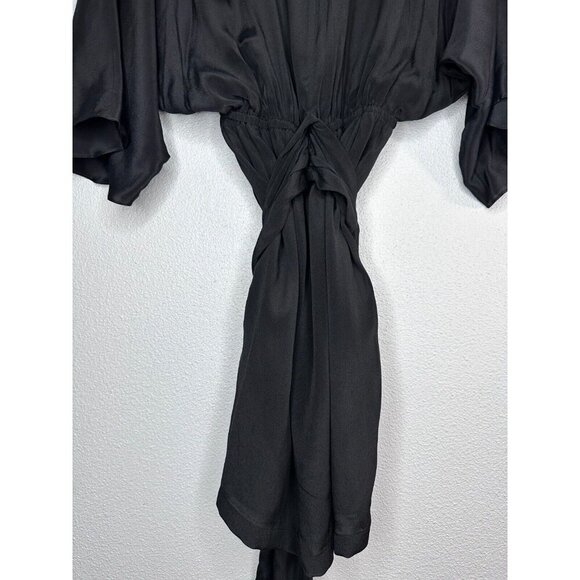 THE KOOPLES Black Women's Belted Modern Kimono Dress Size S Boho Classy Cocktail - Picture 4 of 7